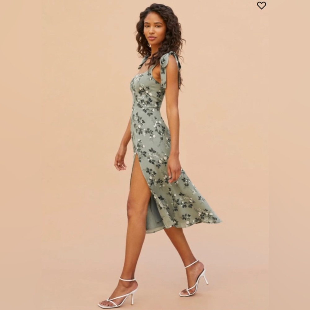 Green floral reformation dress